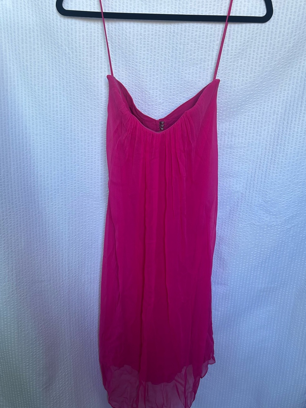 Alice + Olivia 100% Silk Hot Pink Spaghetti Strap Mini Dress Size 2 Small